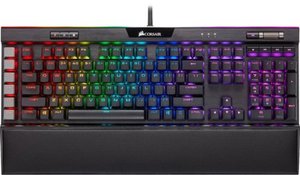 lot 20189 image: CORSAIR - K95 RGB PLATINUM XT Full-size Wired Mechanical Cherry MX Speed Linear Switch Gaming Keyboard - Black
