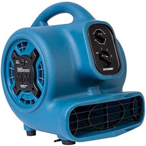 lot 30475 image: XPOWER P-230AT Mini Mighty 14 HP 925 CFM Centrifugal Air Mover, Carpet Dryer, Floor Fan, Blower, Stackable, Daisy Chain, for Water Damage Restoration, Janitorial, Plumbing, Home Use