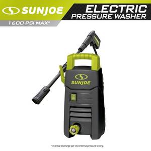 lot 30488 image: Sun Joe SPX205E-XT Electric Pressure Washer Adjustable Spray Wand 1600 PSI Max 1.45 GPM Max