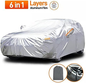 lot 40000 image: Audewdirect Car Cover Waterproof All Weather, 6 Layers Car Cover for Automobiles, Full Exterior Covers UV Snow Rain Wind Dust All Weather Outdoor Protection, Universal Fit Length up to 192