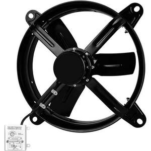 lot 40016 image: HealSmart 14 Inch Mount Fan Attic Gable Ventilator with Adjustable Temperature Thermostat 1239 CFM Black