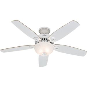 lot 40986 image: HUNTER FAN COMPANY 53089 FAN CEIL 52IN5BLD2LT CAND WHT Hardware FinishWhite