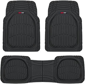 lot 40999 image: Motor Trend 923-BK Black FlexTough Contour Liners-Deep Dish Heavy Duty Rubber Floor Mats for Car SUV Truck & Van-All Weather Protection Trim to Fit Most Vehicles