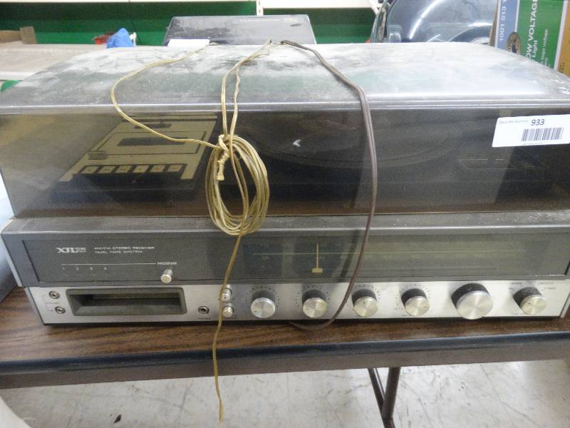 lot 933 image: XJL Sound AMFm Stereo Receiver, Dual Tape System, Cassette & Record Player.