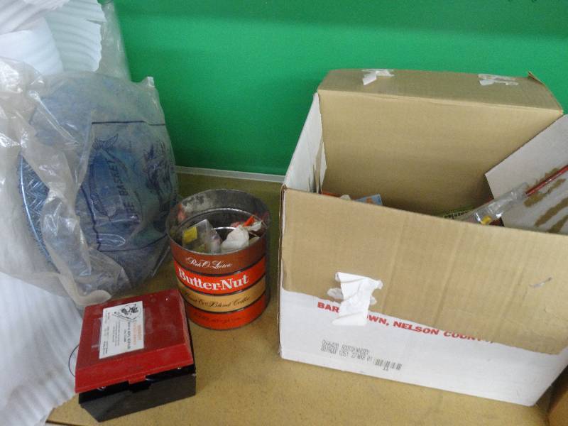 lot 972 image: Wire Basket, Reel , Lures, Hooks & MIsc.
