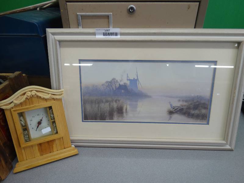 lot 1007 image: Framed Wall Art WClock.