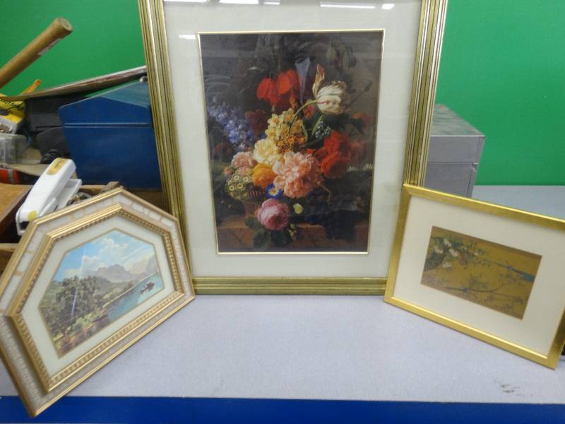 lot 1009 image: 3 Pieces Of Framed Wall Art.