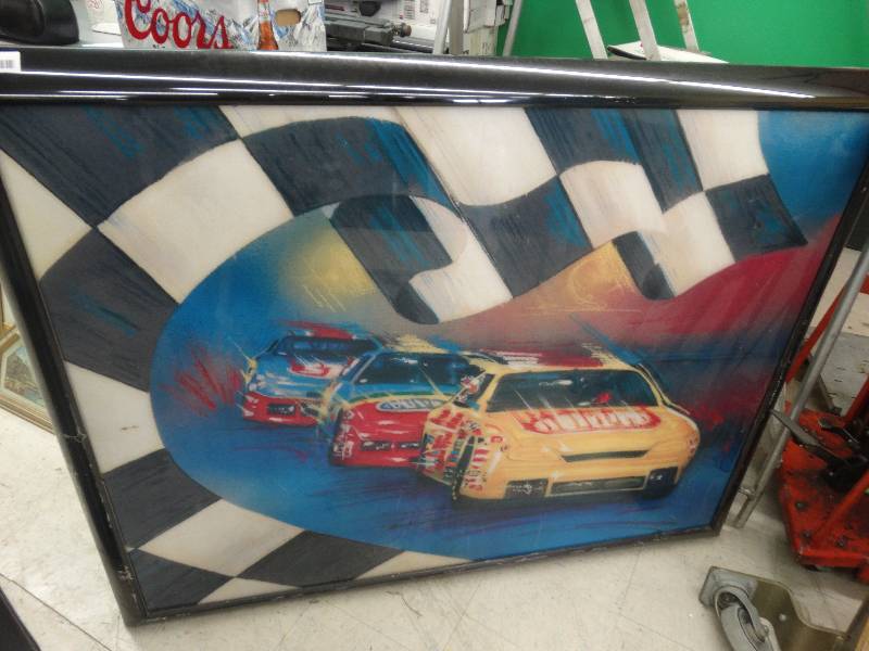 lot 1011 image: Large Nascar Print.