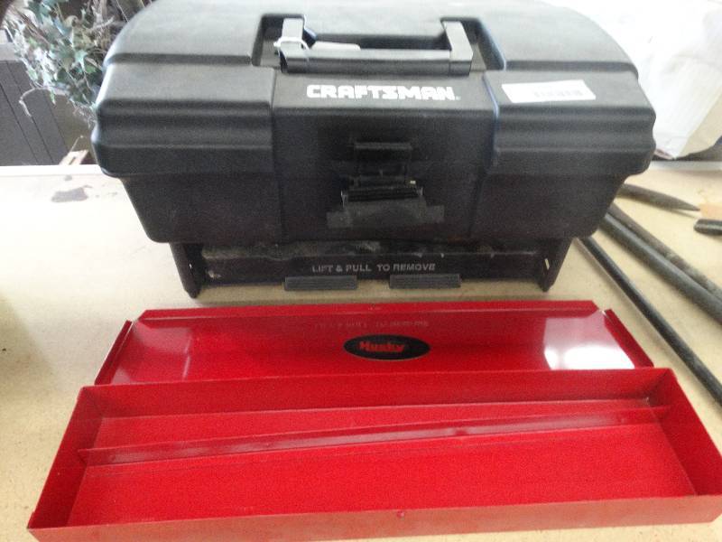 lot 1022 image: Craftsman Tool BOx & Husky Tool Box Insert.