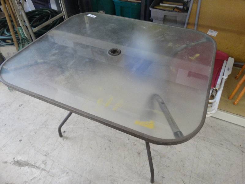 lot 1036 image: Square Patio Table , Glass Top.
