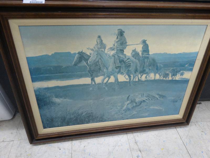 lot 1059 image: Cowboy Framed Art.