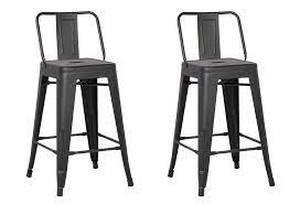 lot 29593 image: christies home living steel stool 24in sanded matte black and brush rusty gold set of 2