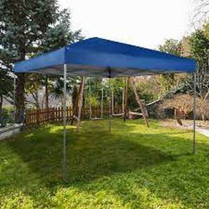 lot 29603 image: MF Studio 10x10 Straight Leg Popup Canopy with Wheeled Carry Bag, Navy blue