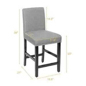 lot 29611 image: Bar Stools Set of 2 Upholstered Counter Height Bar Stools- Retail$239.99