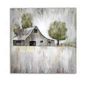 lot 29620 image: Weathered barn Gallery wrapped canvas picture