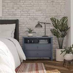 lot 29621 image: novogratz her majesty 2 drawer nightstand blue