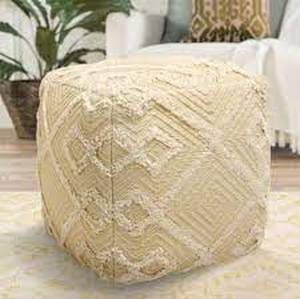 lot 29632 image: Pasargad Home Grand Canyon Cotton Pouf- Retail$215.75