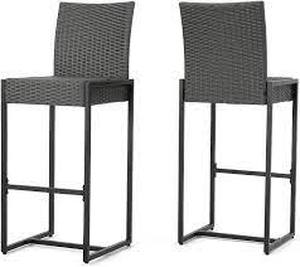 lot 29601 image: Conway Outdoor Wicker Barstool set of 2 by Christopher Knight Home