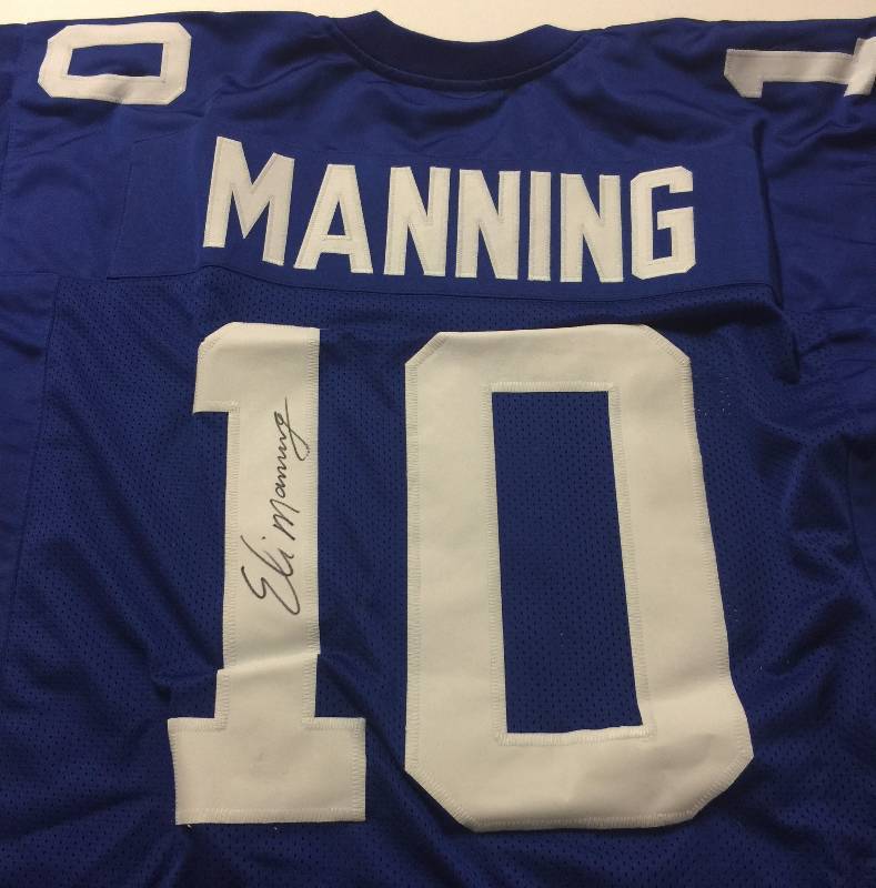lot 1002 image: Signed Eli Manning New York Giants #10 Jersey with Global Authentics Certification