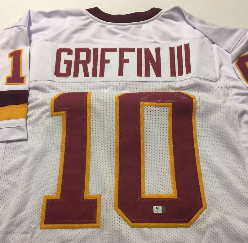 lot 1004 image: Signed Washington Redskins Robert Griffin III #10 Jersey With Global Authentics Certificate