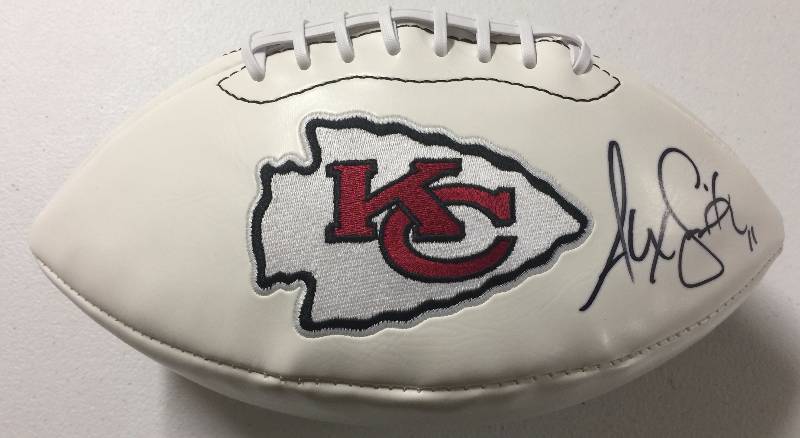 lot 1007 image: Kansas City Chiefs Signed Alex Smith #11 White Panel Football With JSA