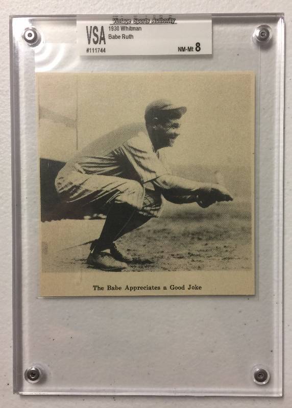 lot 1012 image: Original 1930 Whitman Babe Ruth Photograph from Whitman Book with Grading Authentication VSA 8