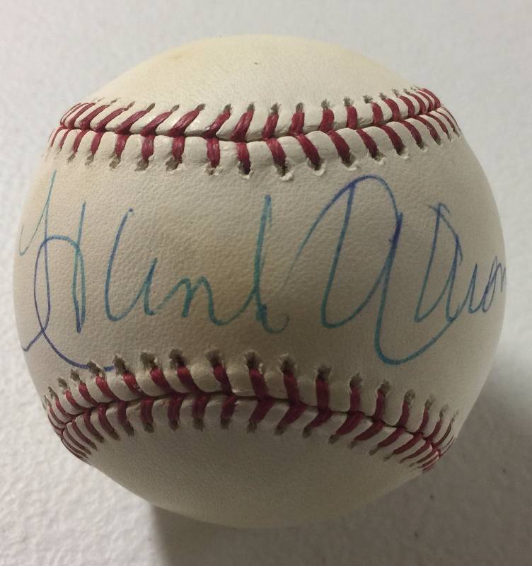 lot 1016 image: OMLB Official Major League Baseball Signed by Hank Aaron with Steiner Authentication Hologram