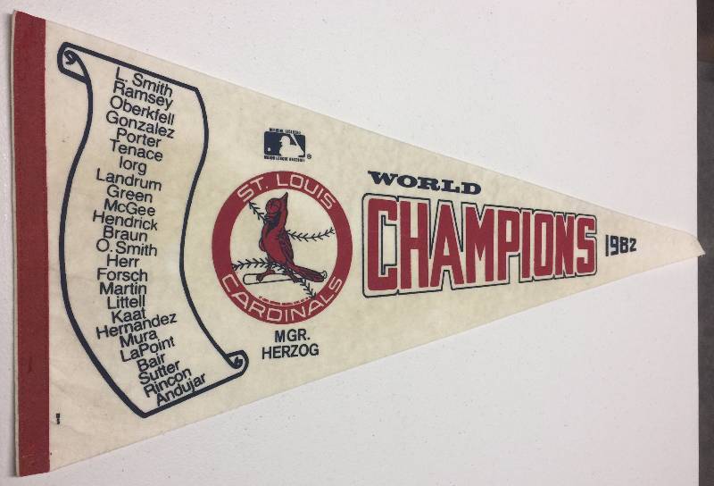 Original 1982 St. Louis Cardinals &#39;82 World Series Champions Pennant w/Players Faux Signatures ...