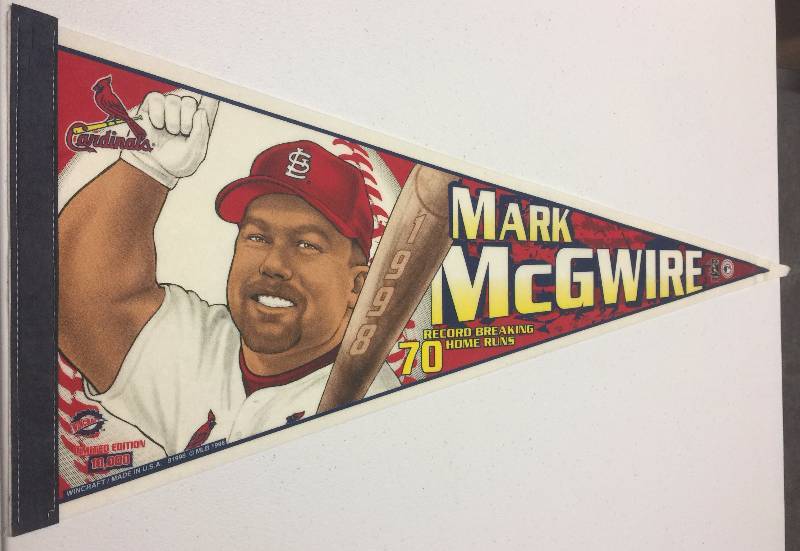lot 1050 image: Two St. Louis Cardinals Mark McGwire 70th Home Run & 500th Home Run Pennants