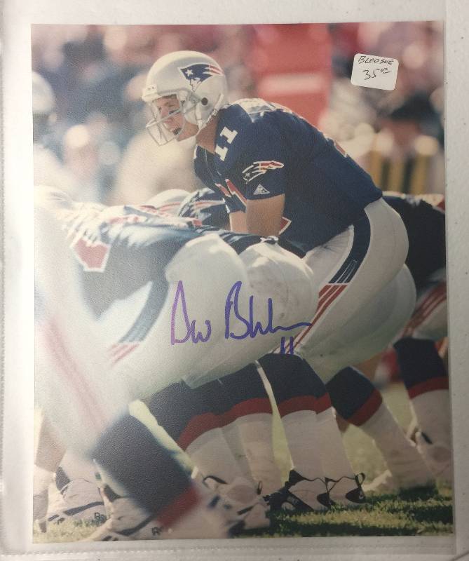 lot 1060 image: Two Different Signed 8x10 Photographs Drew Bledsoe New England Patriots
