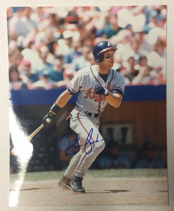 lot 1062 image: Three Signed Atlanta Braves 8x10 Photographs John Smoltz Hall of Famer, Javy Lopez, David Justice