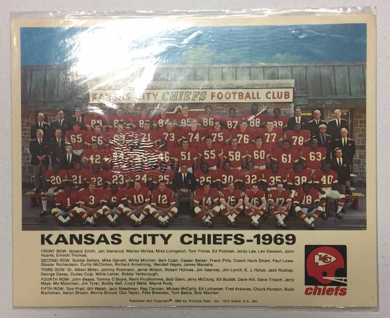 Two Original 1969 Kansas City Chiefs Super Bowl Champions Team Photos