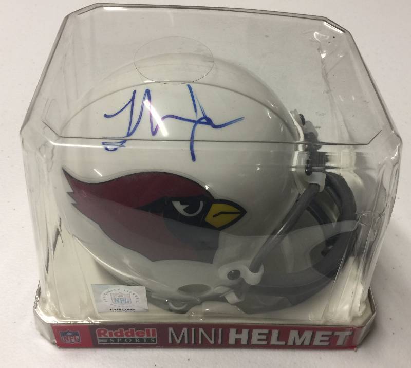 lot 1072 image: 2000 Absolute Signed Thomas Jones Phoenix Cardinals Mini Helmet