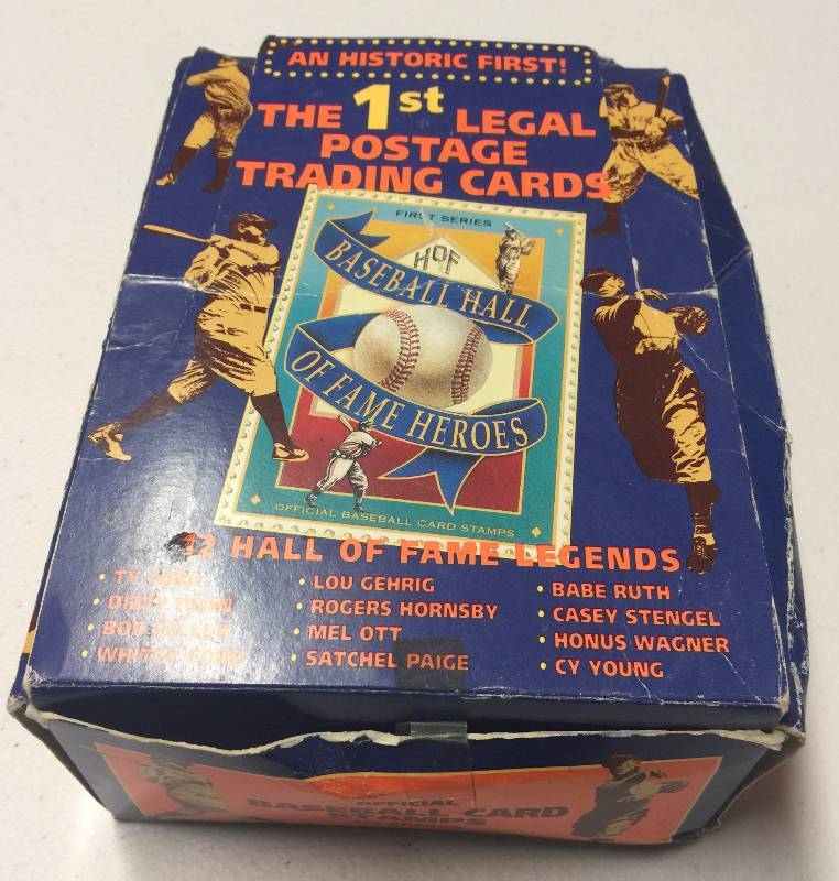 lot 1078 image: 1992 St. Vincent Hall of Fame Heroes Complete Stamp Sets in Original Box 27 Sets