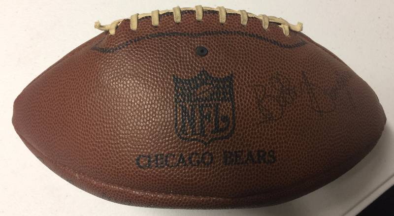 lot 1089 image: Full Sized Bobby Douglas Signed Football with Entire Chicago Bears Facsimile Signatures