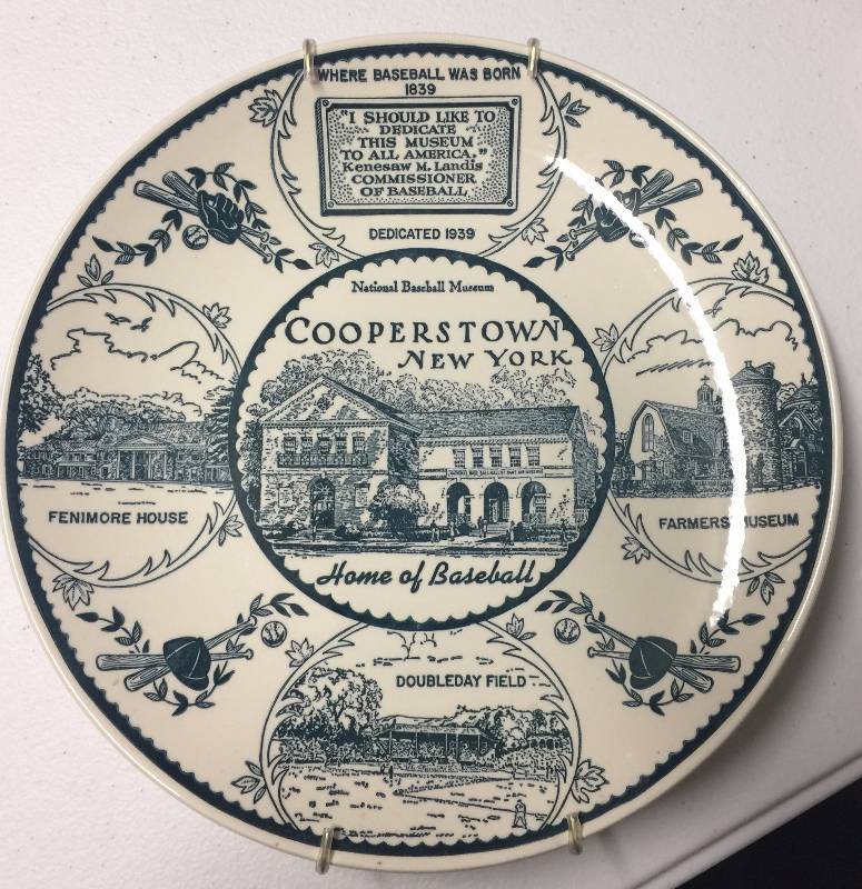 lot 1103 image: Cooperstown, New York Commemorative Plate with National Baseball Hall of Fame HOF COLLECTION