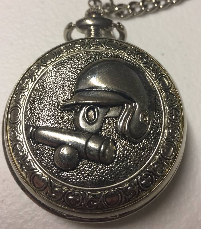 lot 1107 image: Baseball Themed Pocket Watch QuartzJapan Movement HALL OF FAME COLLECTION