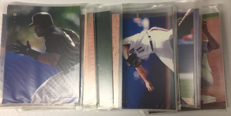 lot 1145 image: Jumbo 8x10 Pinnacle 1998 Baseball Cards  Dozens and Dozens with Museum Collection
