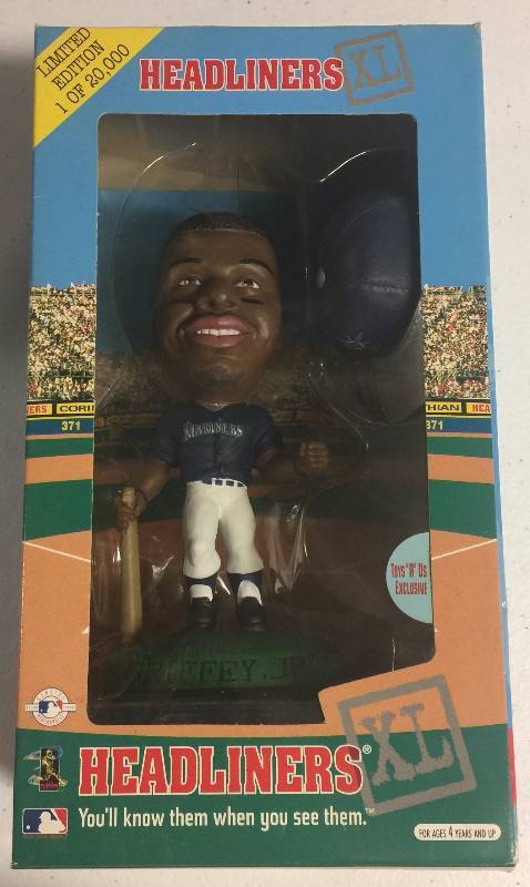 lot 1169 image: 1998 Headliners Ken Griffey Jr Bobble Head New In Box NEVER OPENED Limited Toys R Us Exclusive