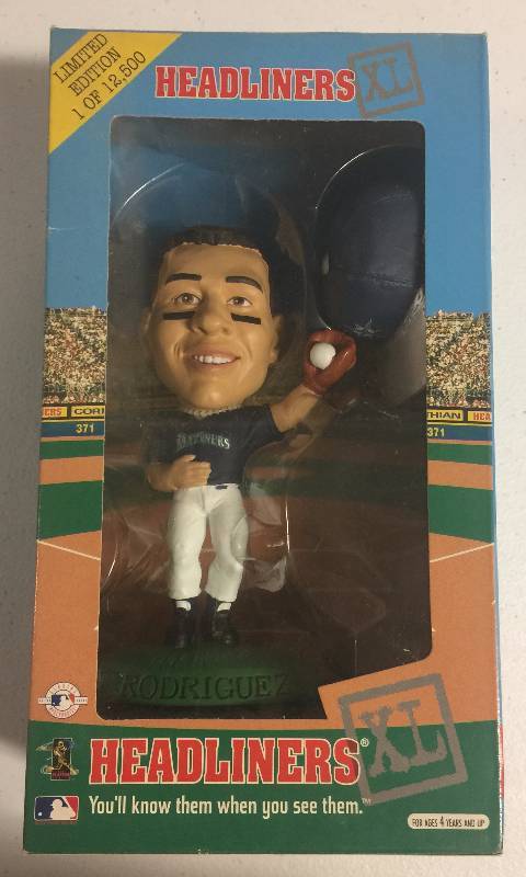 lot 1171 image: 1998 Headliners Alex Rodriguez Mariners Bobble Head New In Box NEVER OPENED with Certificate of Authenticity