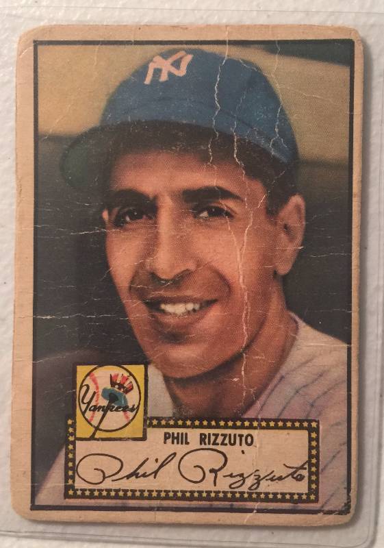 lot 908 image: Original 1952 Topps Phil Rizzuto Red Back Card #11 New York Yankees High Book Value $400.00