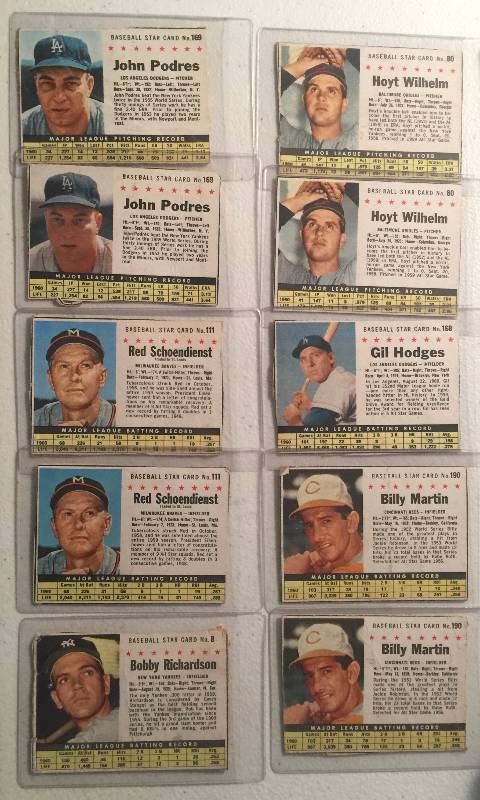 lot 922 image: 42 1960s Post Cereal Baseball Cards Most from 1961 with Hall of Famers