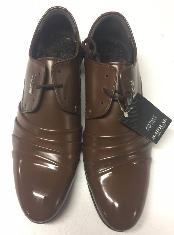 lot 1198 image: Brand New M-House Brown Patient Leather Shoes Mens Size 10 New With Tag