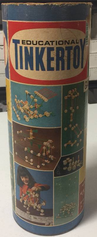 lot 1207 image: Vintage Tinkertoy Tube of Tinker Toys