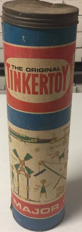 lot 1209 image: Vintage Tinkertoy Tube of Tinker Toys