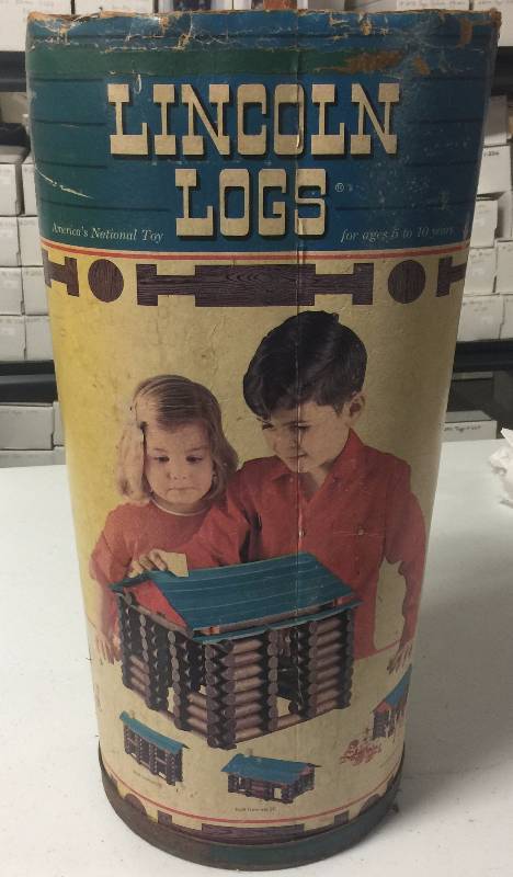 lot 1212 image: Vintage Tube Full of Lincoln Logs