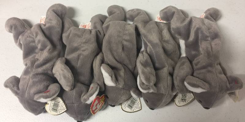 lot 1218 image: Five (5) New Mint Ty Beanie Babies Mel the Koala Bear with Mint Tags