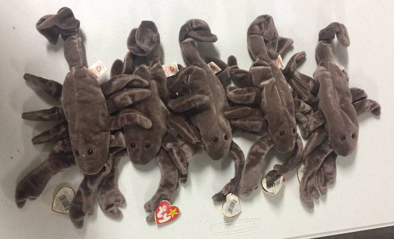 lot 1223 image: Five (5) New Mint Ty Beanie Babies Stinger the Scorpion with Mint Tags