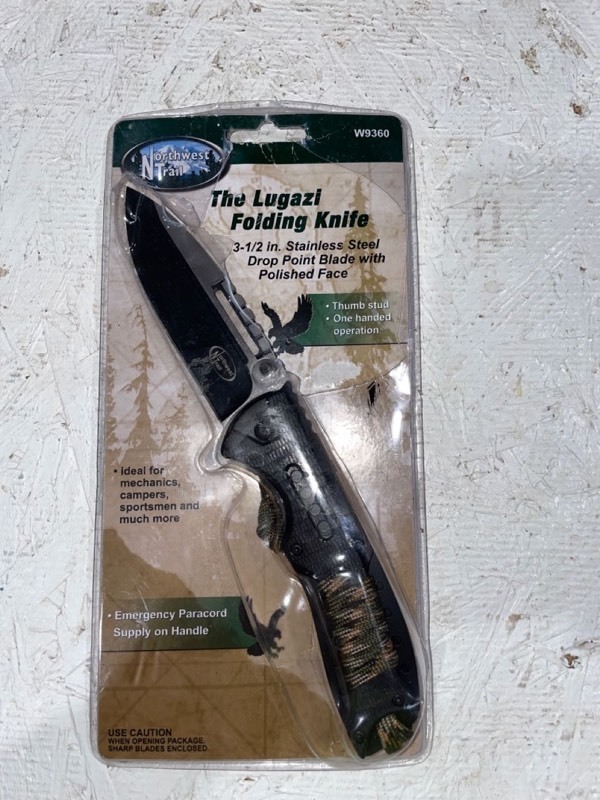 lot 28001 image: Lugazi Folding Knife W9360 3. 12�� Blade Northwest Trail