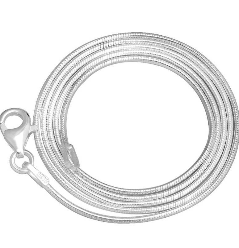lot 28904 image: Sterling Silver 1MM Snake Chain Italian Crafted Necklace Thin Lightweight Strong - Lobster Claw Clasp 14-30 Inches and 1.9mm Snake Chains 20-24 inchs
